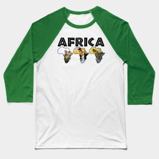 Africa Wildlife Continent Trio Baseball T-Shirt